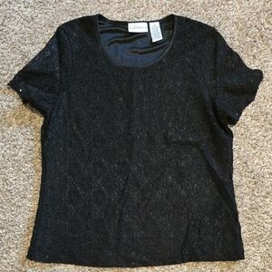 Jaclyn Smith Black Lace Blouse